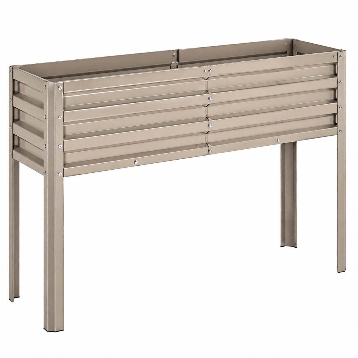 Hochbeet 120 x 60 x 80 cm aus verzinktem Stahl taupe für Garten und Balkon