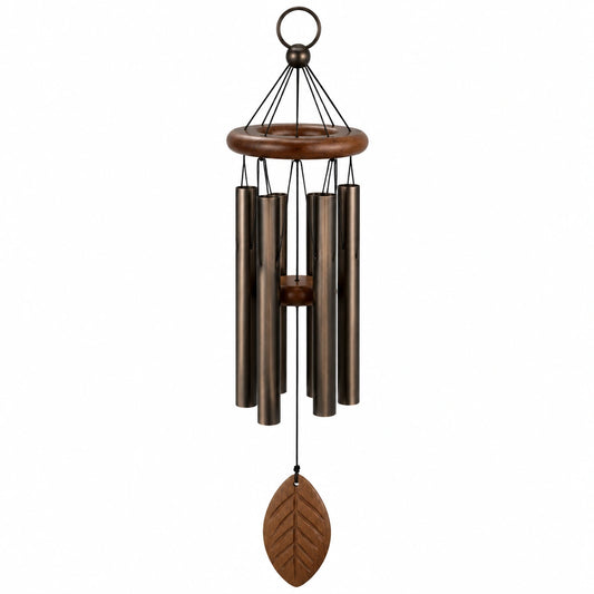 Windspiel 90 cm Metall und Holz Braun Bronze für Innen und Außen