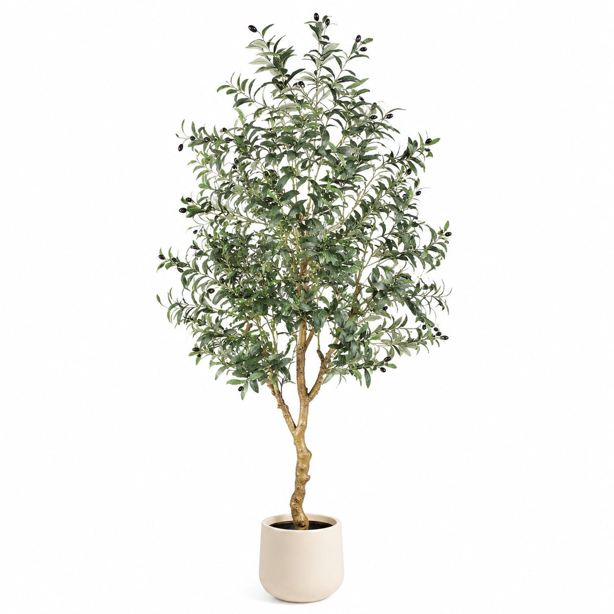 Kunstolivenbaum 180 cm Grün Schwarz Kunststoff für Innenräume dekorativ