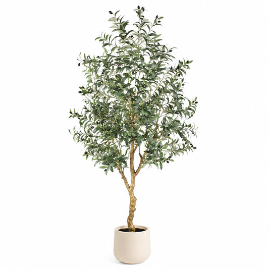 Kunstolivenbaum 180 cm Grün Schwarz Kunststoff für Innenräume dekorativ