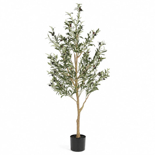 Künstlicher Olivenbaum 180 cm Kunststoff Grün für Innenräume mit Topf