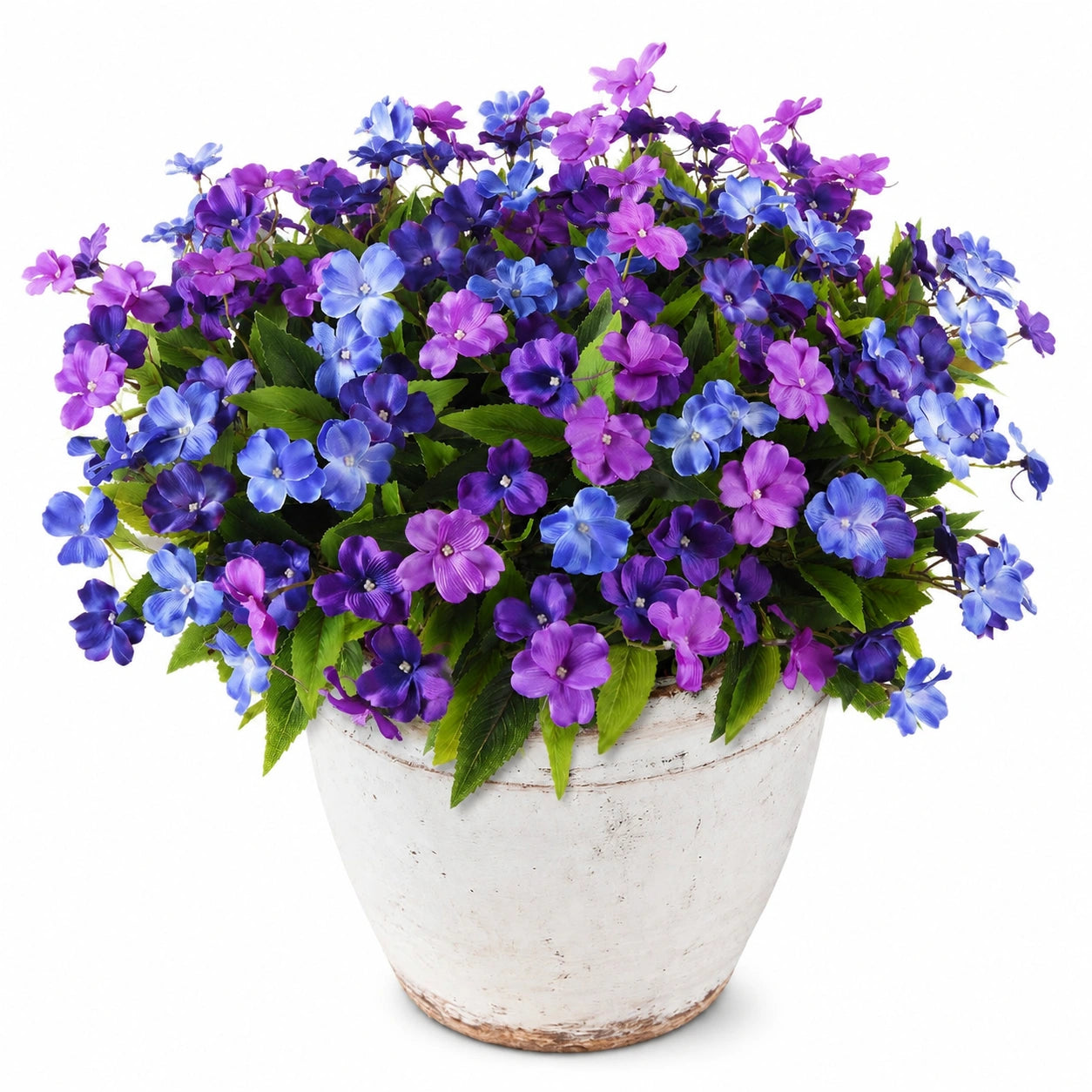 Künstliche Topfpflanze 45 cm Blau Lila mit Keramiktopf für Innenräume