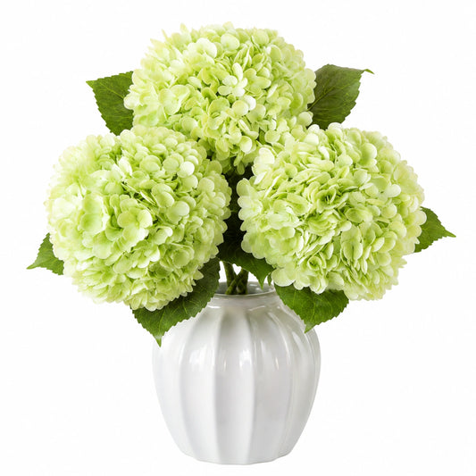 Künstliche Hortensie im Topf 45 cm Grün Kunststoff für Innenräume
