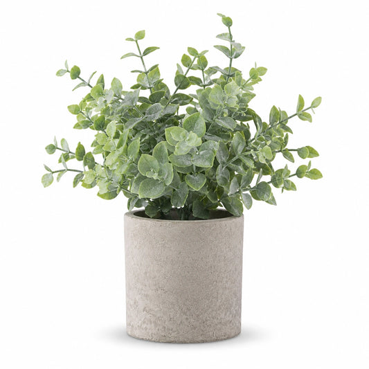 Kunstpflanze 45 cm aus Kunststoff Grün mit Zementtopf für Innenräume