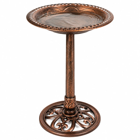Vogeltränke 50 cm Metall Bronze freistehend mit Standfuß